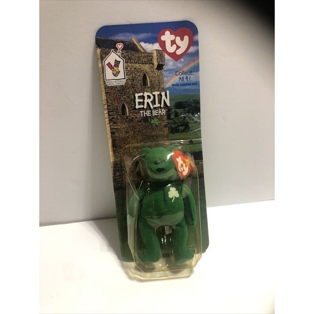 RARE TY McDonalds Teenie Beanie Baby Mini ERIN the Bear 1997 RETIRED WITH ERRORS